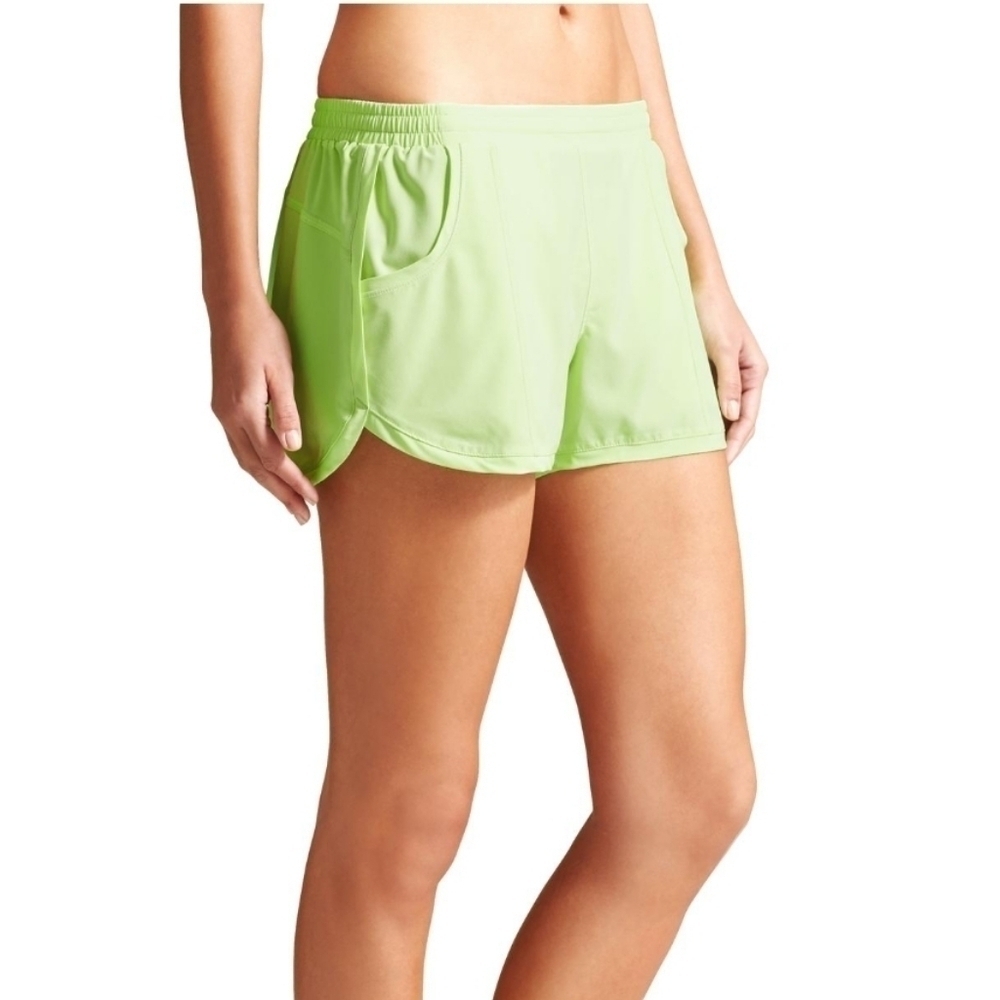 Athleta Womens Stellar Running Shorts lime Green Size Small
